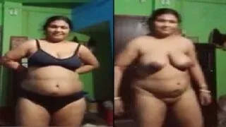 Hot village aunty secretly flashing her naked desi body MMS Porn