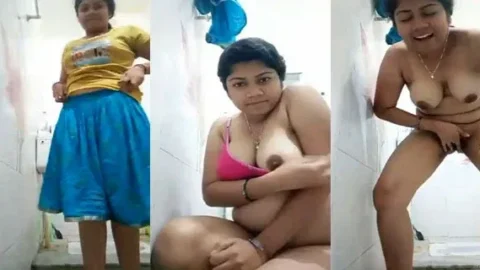 Hot desi village bhabhi strips in secret XXX selfie MMS Porn
