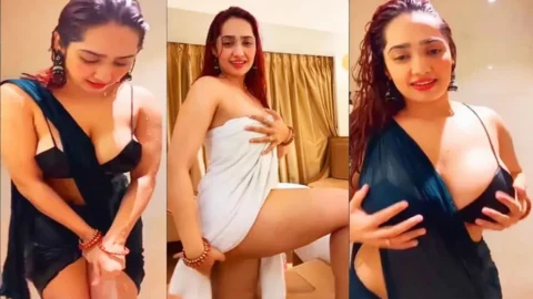Aditi Mistry Live Saree Strip Tease Huge Boobs Squeezed Hard Video MMS