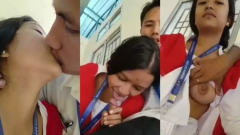 Leaked Desi College GF Blowjob and Tits Sucking in Uniform Video MMS