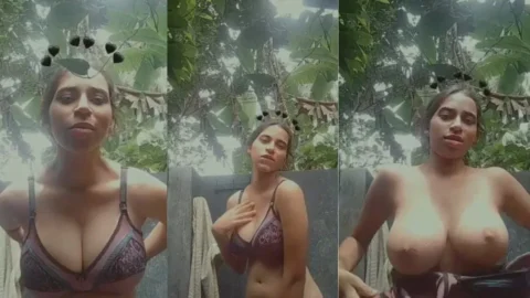 SEXY BUSTY VILLAGE GIRL SHOWING BIG ROUND HUGE BOOBIES DANCING NUDE OUTDOOR Desi Porn MMS