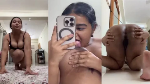 Horny Chubby Bengali GF Showing Licking Boobs Shaking HD Porn
