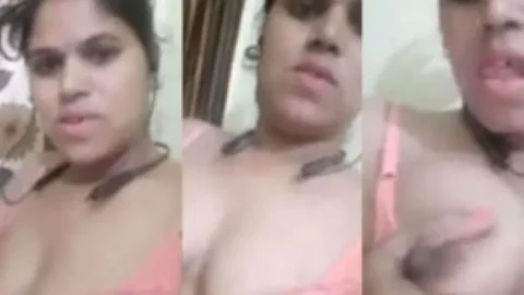 Naughty Bhabhi teasing boobs show Desi Porn MMS