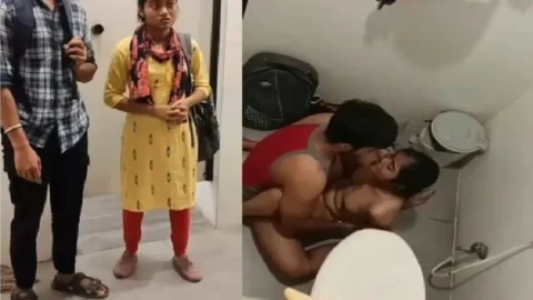 Indian petite girlfriend sex in restroom Desi Porn MMS
