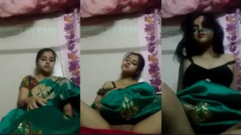 Desi Girl Green Saree Me Hot Private Fun Fingering MMS Porn