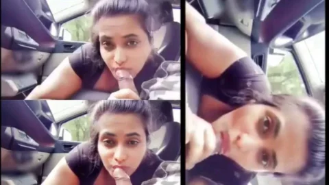 Slutty Girlfriend Ruhi Tongue Play And Hot Blowjob In Car Desi Porn MMS