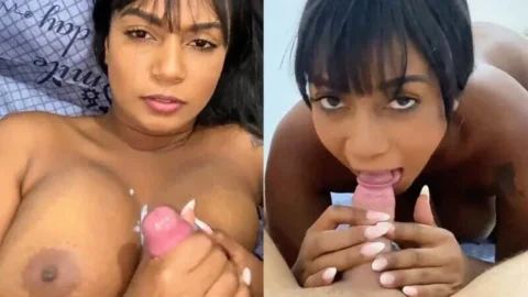 HORNY NRI BHABHI BIG CURVY BOOBS DEEP THROAT BLOBJOB HER WHITE BF CUM Desi Porn MMS
