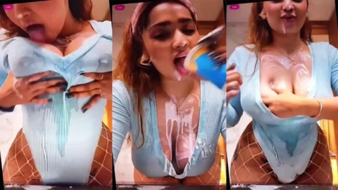Aditi Mistry Nude Boobs Nipples Play With Cream and Banana Hottest Live Video Part 1 Video MMS