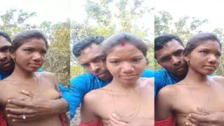 Secret tribal wife caught topless in wild village affair MMS Porn