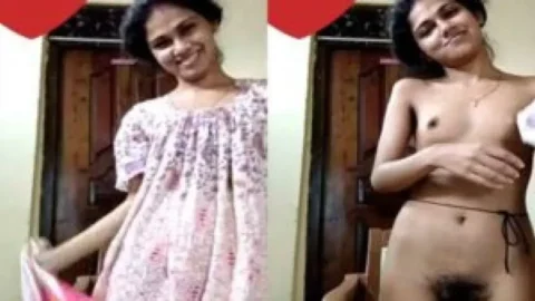 Dense hairy pussy girl nude show on VC Desi Porn MMS