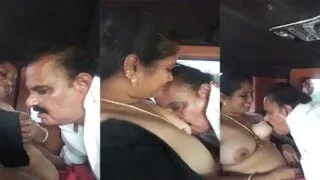Hot Mallu housewifes secret car romance and boobs play MMS Porn